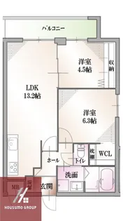 アヴェニール千里山松が丘【5階】の間取り
