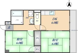 カルム東大阪【8階】の間取り