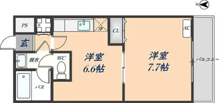 アルミュール桜ヶ丘Ⅰ番館【2階】の間取り