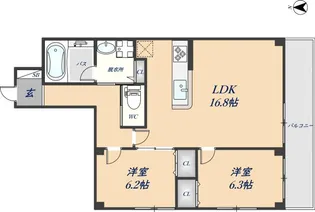 FuMoSe新石切【401号室】の間取り