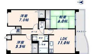 エヌズ【803号室】の間取り