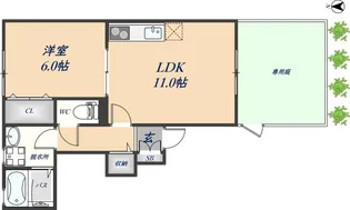 Comodo Residencia八尾南【103号室】の間取り