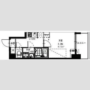 S-RESIDENCE小阪azure【1102号室】の間取り