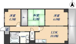ソレアード東鴻池【202号室】の間取り
