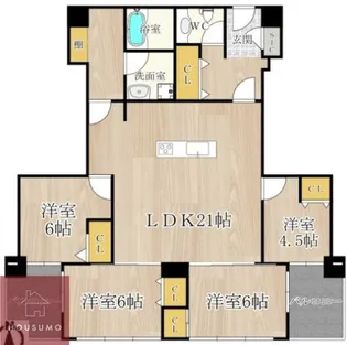 ザ・グランドビューオオサカ【15階】の間取り