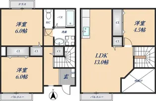 ルミエールヴィラ【105号室】の間取り
