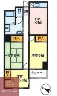 佐井寺ハイツ【4階】の間取り