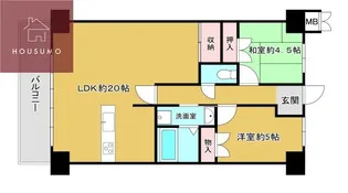 ディオフェルティ石切【711号室】の間取り