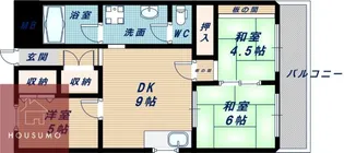 利倉西第一住宅【409号室】の間取り