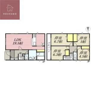 大阪府東大阪市横小路町1丁目【一戸建】の間取り