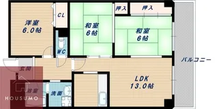 グリーンハイム千里南が丘【3階】の間取り
