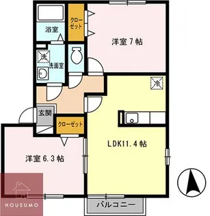 ケイズフレア N【1階】の間取り