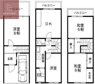 大阪府東大阪市西堤学園町1丁目【一戸建】の間取り