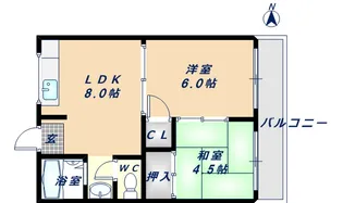 第二コーポ春日荘【4階】の間取り