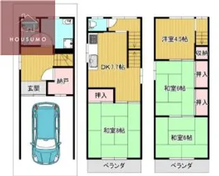 大阪府東大阪市玉串元町2丁目【一戸建】の間取り
