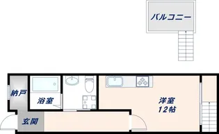 プチグラン中道【1号室】の間取り