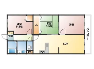 プレジデント東大阪4号棟【411号室】の間取り