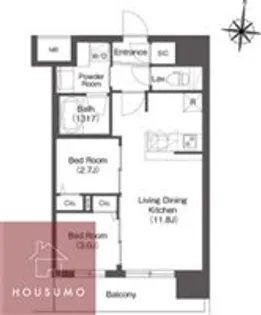 コンフォリア・リヴ新大阪西宮原ソルテラス【1201号室】の間取り