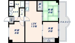 大阪府東大阪市長田東1丁目【マンション】の間取り