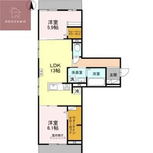 サザンフォート【1階】の間取り