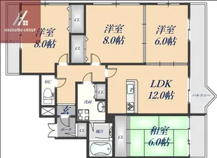 ディアコート平野【7階】の間取り