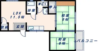 2DKの間取り画像