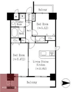 東明マンション壱番館【6階】の間取り