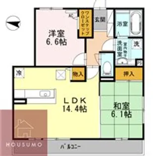 グリーンフロート山田東【1階】の間取り