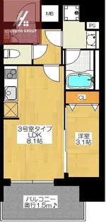 C.COLORⅢ【4階】の間取り