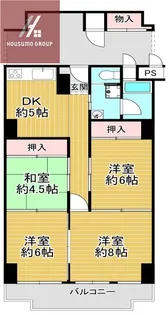 メガロコープ平野1号棟【1011号室】の間取り