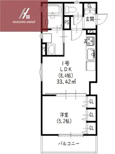 クリエオーレ南津の辺町【3階】の間取り