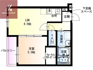 大阪府東大阪市稲田本町3丁目【アパート】の間取り