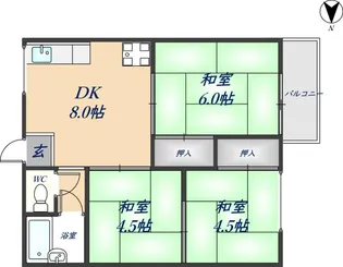 中西ハイツ【2階】の間取り