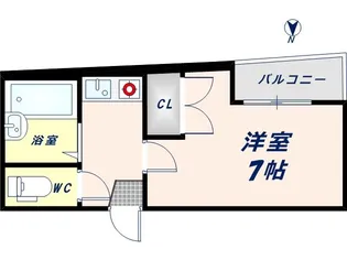 エバーグリーン布施【202号室】の間取り