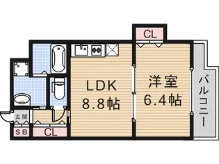 アミティ小阪【807号室】の間取り
