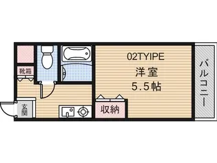 アミティカジュアル【2階】の間取り