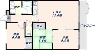 GRAND STEADY八戸ノ里【402号室】の間取り