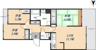 グランビュー山手【1階】の間取り