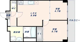 リアライズ今里南【8階】の間取り