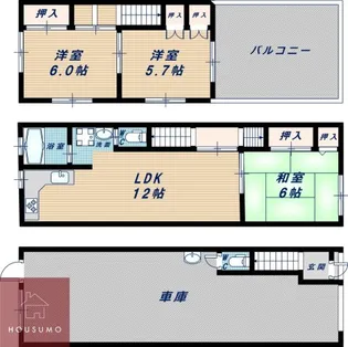 大阪府大阪市東淀川区西淡路4丁目【一戸建】の間取り
