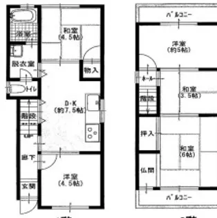 大阪府大東市諸福5丁目【一戸建】の間取り