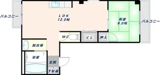ウイング21【402号室】の間取り