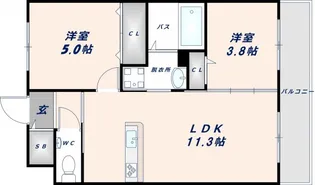パールコート今里【302号室】の間取り