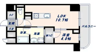 プレミアム菱屋西【5階】の間取り