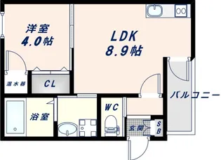 GRANDIR近江堂【203号室】の間取り