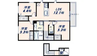 サン・ラフィーエ上小阪B棟【202号室】の間取り