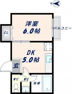 第一コーポ春日荘【A402号室】の間取り