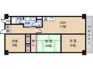 サンメゾン【503号室】の間取り