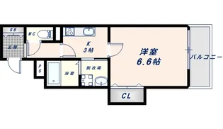 クリエオーレ小若江【1階】の間取り
