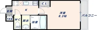 Luxe布施東2【7階】の間取り